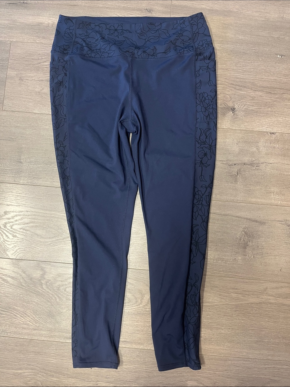 Skechers Navy Floral-Panel Leggings